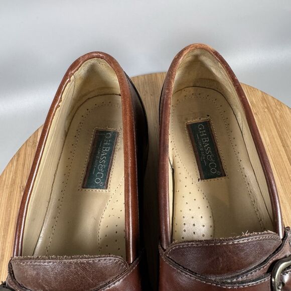 GH Bass Loafers Men’s 10 M Brown Kiltie Buckle Slip On Shoes - Picture 7 of 8